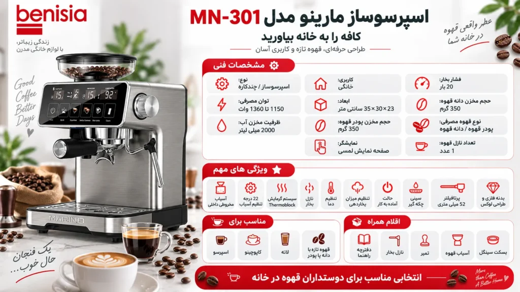 اسپرسوساز مارینو مدل MN-301