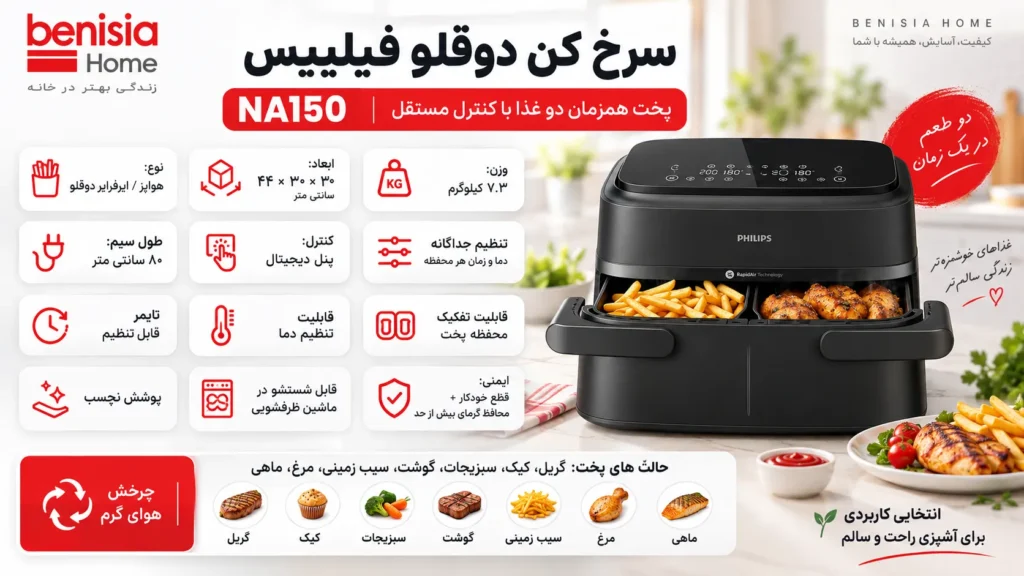 سرخ کن دوقلو فیلیپس مدل NA150